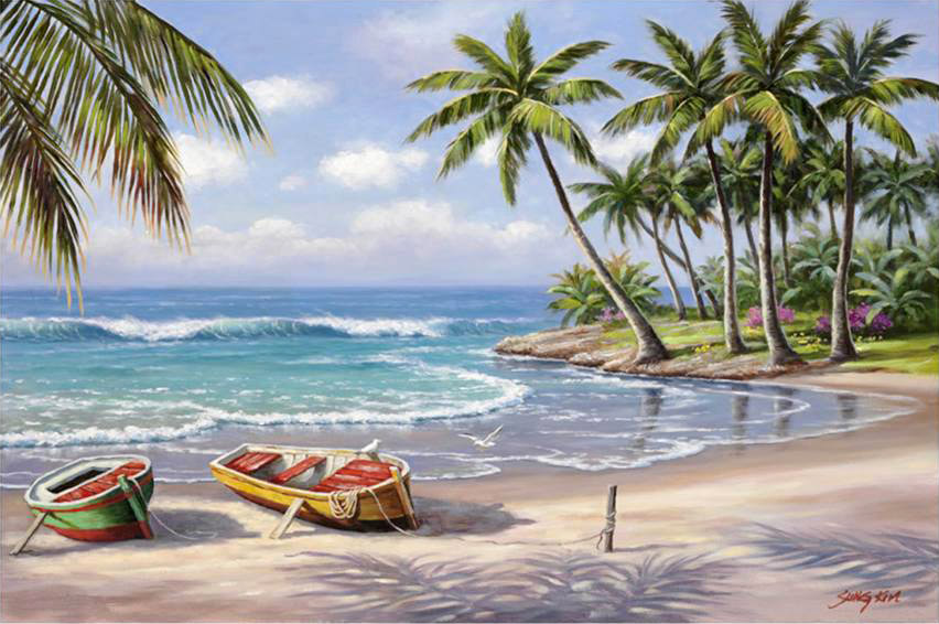 Tropical Bay painting - Sung Kim Tropical Bay art painting